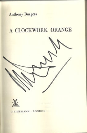 Item #10010 A Clockwork Orange. Anthony BURGESS