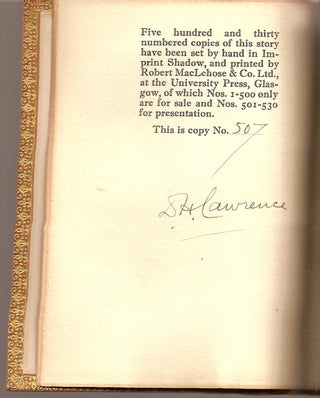 Item #10068 Rawdon's Roof. D. H LAWRENCE
