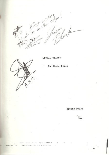 Signed Script Example Lethal Weapon Signed Shooting Script | Shane BLACK | ORIGINAL