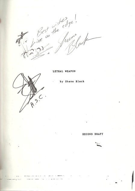 Item #10130 Lethal Weapon (Signed Shooting Script). Shane BLACK.