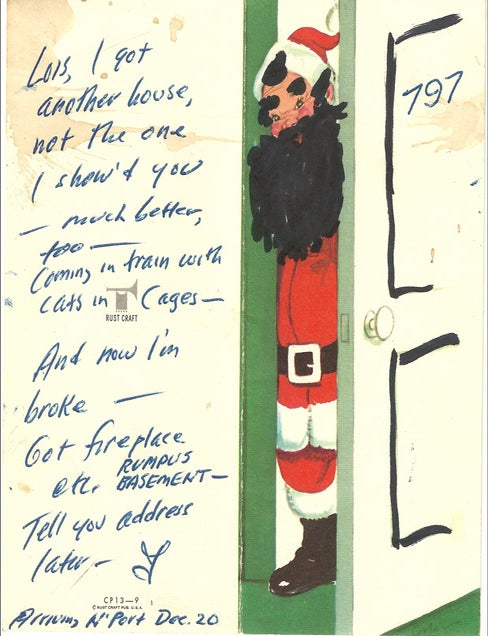 Item #10229 Jack Kerouac Christmas Card. Jack kEROUAC.