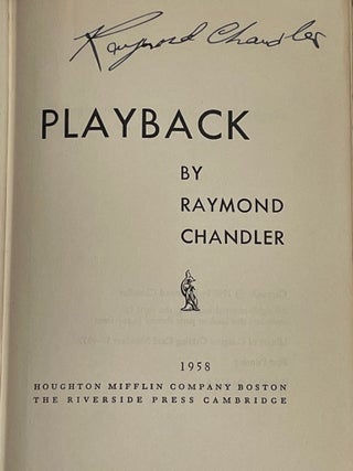 Item #10274 Playback. Raymond CHANDLER