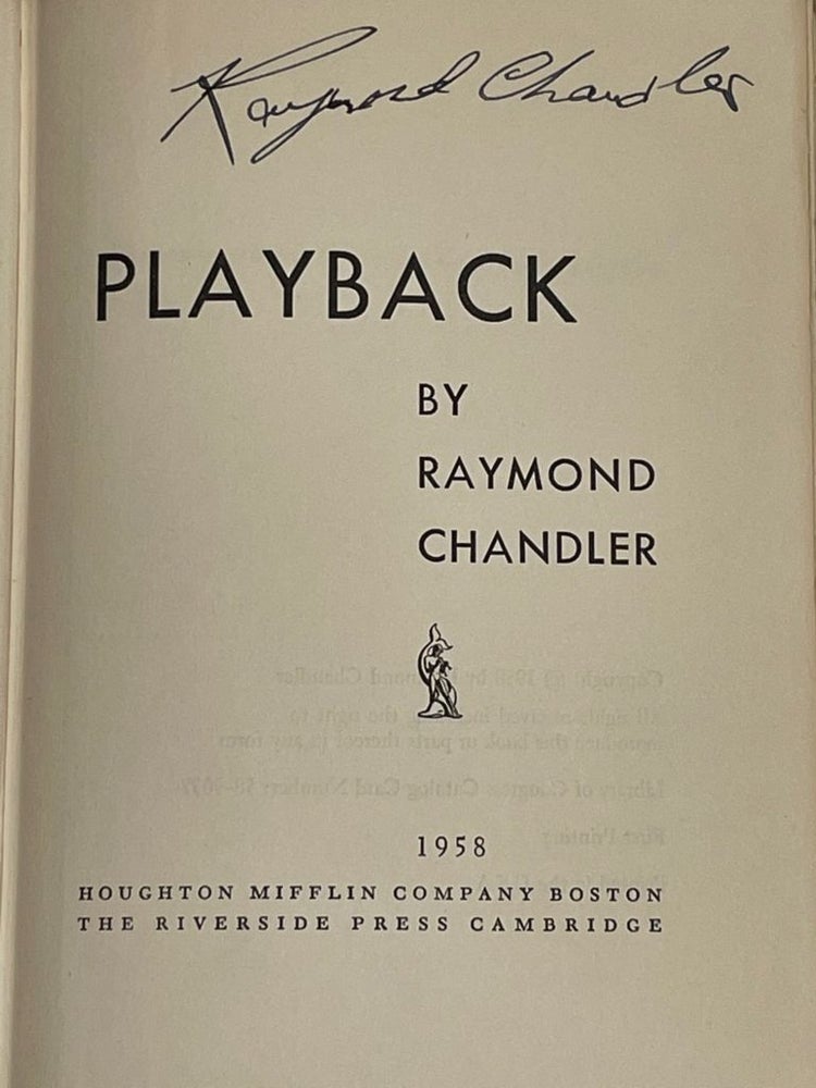 Item #10274 Playback. Raymond CHANDLER.