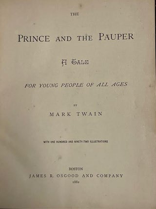 Item #10280 THE PRINCE AND THE PAUPER. TWAIN