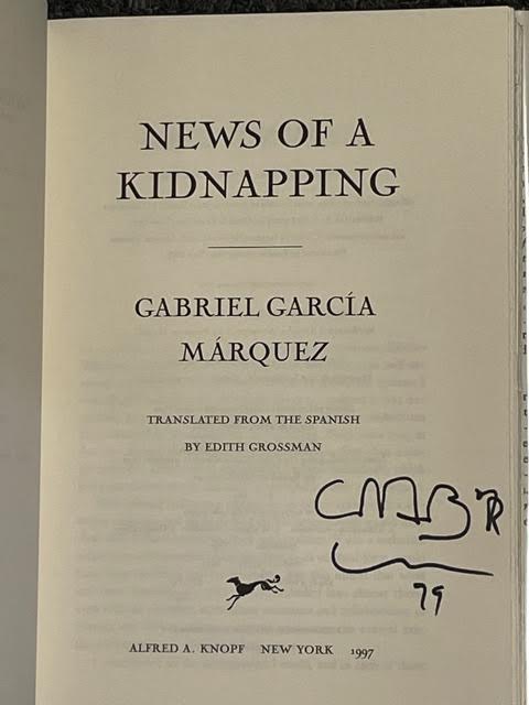 Item #10289 NEWS OF A KIDNAPPING. Gabriel GARCIA MARQUEZ, Edith GROSSMAN.