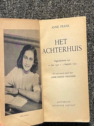 Item #10300 HET ACHTERHUIS. Anne FRANK